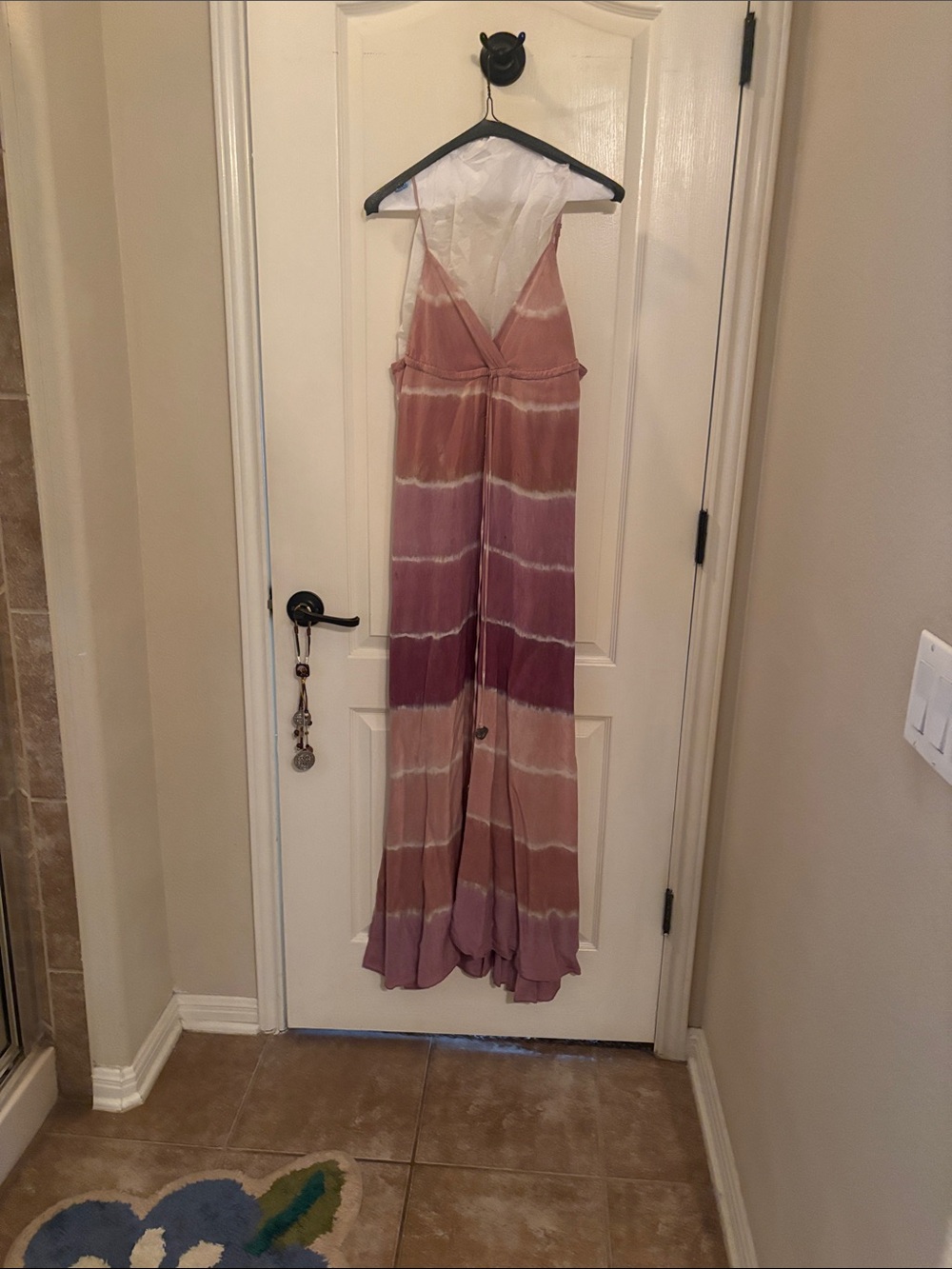 Gypsy 05 Mauve Pink Tie-Dye Maxi Dress